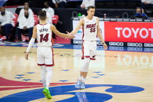 Tyler Herro Playing With The Miami Heat Wallpaper