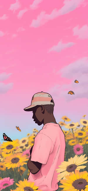 Tyler The Creator Inspired Sunflower Field Art Wallpaper