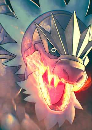 Tyrantrum Unleashing Fire Fang Power Wallpaper