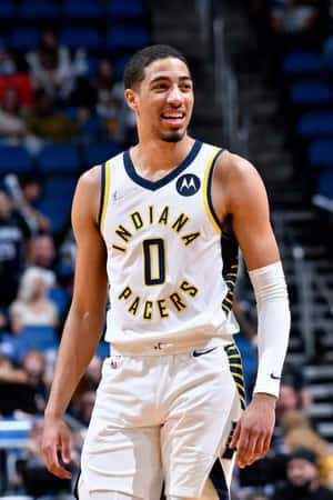 Tyrese Haliburton Indiana Pacers Court Smile Wallpaper