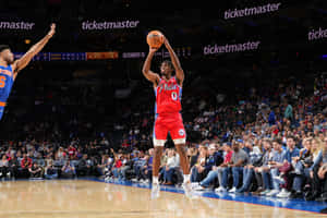 Tyrese Maxey Philadelphia76ers Game Action Wallpaper