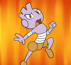 Tyrogue On Orange Background Wallpaper