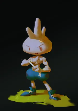 Tyrogue Wrapping Bandages Around Hand Wallpaper