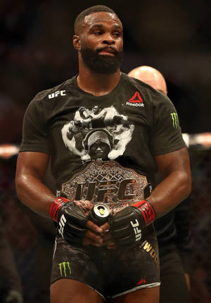 Tyron Woodley With Ufc Belt Wallpaper