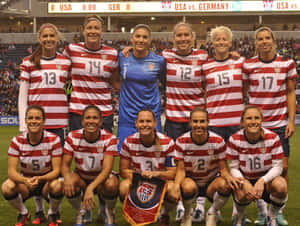 U S A Womens Soccer Team Pre Match Photo Wallpaper