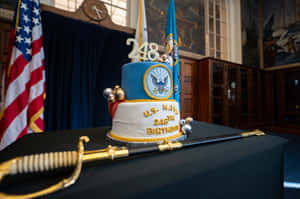 U S Navy248th Birthday Celebration Cake Wallpaper