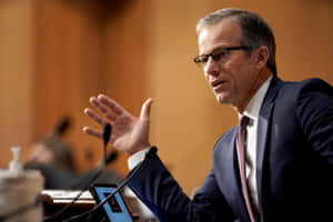 U.s. Senator John Thune Pondering Deeply In Glasses Wallpaper