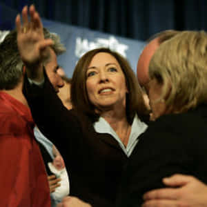 U.s. Senator Maria Cantwell Delivering A Speech Wallpaper