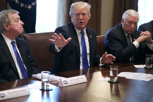 U.s. Senator Richard Durbin In A Meeting With President Trump Wallpaper