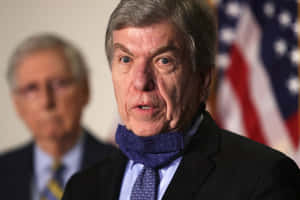 'u.s. Senator Roy Blunt With Face Mask Under His Chin' Wallpaper