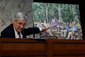 U.s. Senator Sheldon Whitehouse Delivering A Lecture Wallpaper