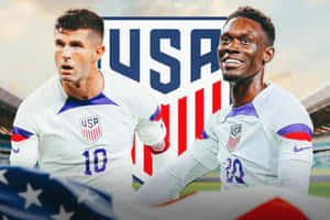 U S Soccer Team Players Promotional Graphic Wallpaper