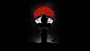 Uchiha Clan Logo With Crows Wallpaper