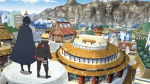 Uchiha Sasuke And Uzumaki Boruto Konoha Village Wallpaper