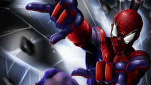 Ultimate Spider-man Swinging Through New York City Wallpaper