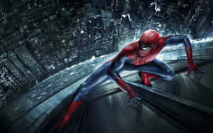 Ultimate Spider-man Swinging Through The City Wallpaper