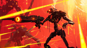 Ultrakill Action Packed Robot Duel Wallpaper