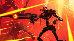 Ultrakill Action Packed Robot Duel Wallpaper