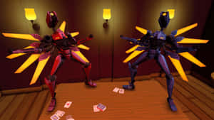 Ultrakill Robots Playing Cards Wallpaper