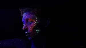 Ultraviolet Face Art Wide Photo Wallpaper