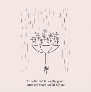 Umbrella Blooming Positivity Wallpaper