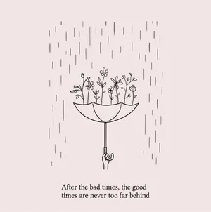 Umbrella Blooming Positivity Wallpaper