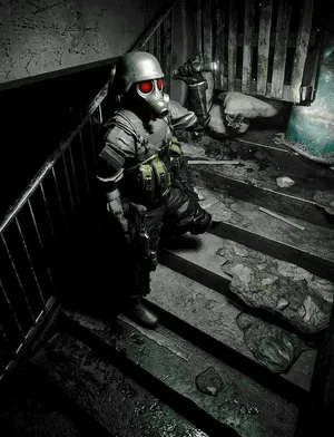 Umbrella_ Operative_ Stairwell Wallpaper