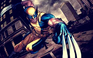 Uncanny Avenger Wolverine Takes A Walk In The City Wallpaper
