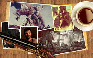 Uncharted Nathan Drake Vintage Photos Wallpaper