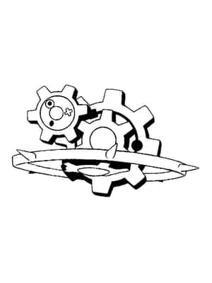 Uncolored Pokemon Klinklang Wallpaper