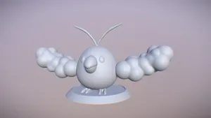 Uncolored Swablu Model Wallpaper