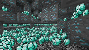 Underground Minecraft Diamond Crystals Wallpaper