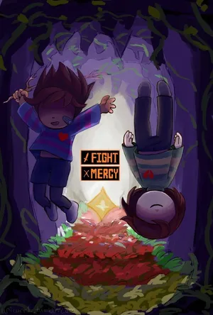 Undertale Frisk Fight Mercy Wallpaper