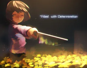 Undertale Frisk Filled With Determination Wallpaper
