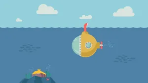 Underwater Adventure In The Yellow Submarine Wallpaper