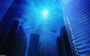 Underwater City Ocean Desktop Wallpaper