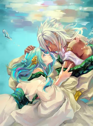 Underwater Embrace_ Anime Art Wallpaper