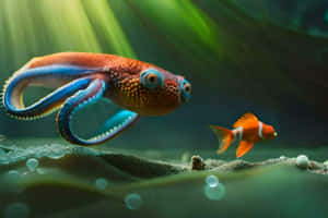 Underwater_ Marine_ Life_ Octopus_and_ Clownfish.jpg Wallpaper