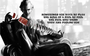 Unforgettable Joker Quotes On Dark Grunge Background Wallpaper