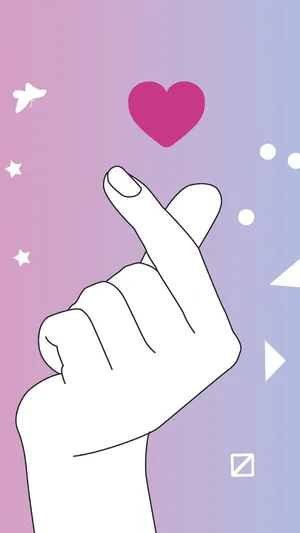Unicorn Saranghae Finger Heart Wallpaper