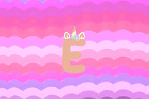 Unicorn Themed Letter E Wallpaper