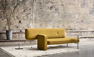 Unique Long Yellow Couch Wallpaper