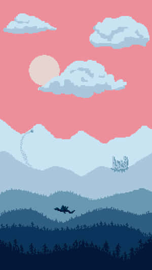 Unique Pixel Art Design With Pink And Purple Hues Wallpaper