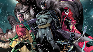 United Bat-family - Batman, Nightwing, Batwoman, And Others Assemble In Gotham City. Wallpaper