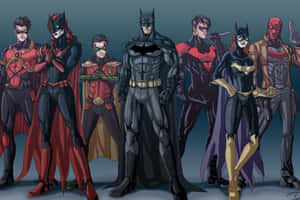 United Bat-family In Action Wallpaper