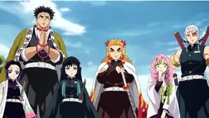 United Demon Slayer Corps Ready For Battle Wallpaper