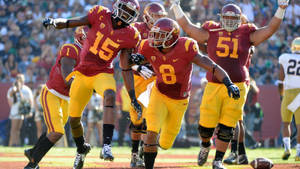 University Of Southern California Trojans Celebrating A Triumph Wallpaper