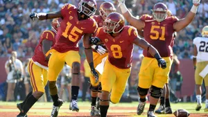 University Of Southern California Trojans Celebrating A Triumph Wallpaper