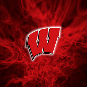 University Of Wisconsin-madison Smoke Red Logo Wallpaper