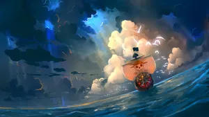 “unleash The Adventure With The Thousand Sunny” Wallpaper